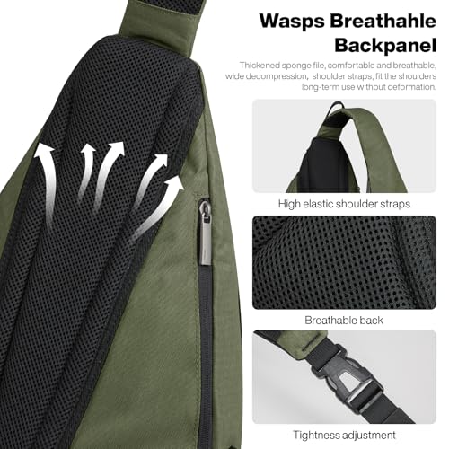 Sling Bag Men Backpack Unisex One Shoulder Bag Hiking Travel Backpack Crossbody with USB Port for Men Women Versatile Casual Daypack