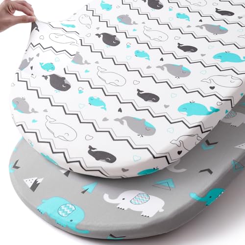 Stretch Fitted Bassinet Sheet Set BROLEX 2 Pack Cradle Sheets for Bassinet Pad (2 Count)