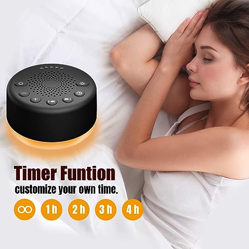 Sound Machine Easysleep White Noise Machine with 25 Soothing Sounds and Night Lights with Memory Function 32 Levels of Volume and 5 Sleep Timer Powered by AC or USB for Sleeping Relaxation