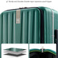 24 Inch Checked Luggage Front Opening Rolling Suitcase Hard Sided Luggage with Spinner Wheels Travel Luggagefor Woman Men