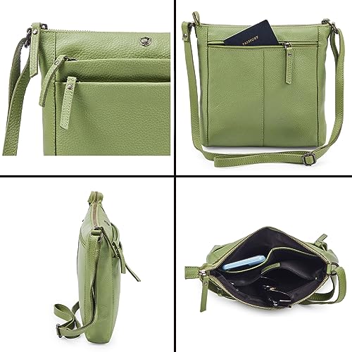 Leather Crossbody Bags for Women Small Genuine Nappa Purse Multi