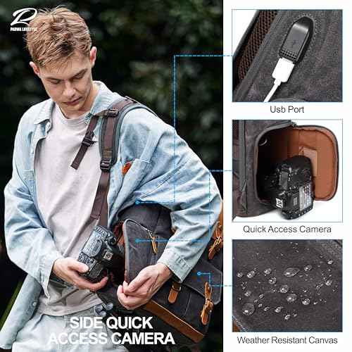 Gray Black Camera Backpack