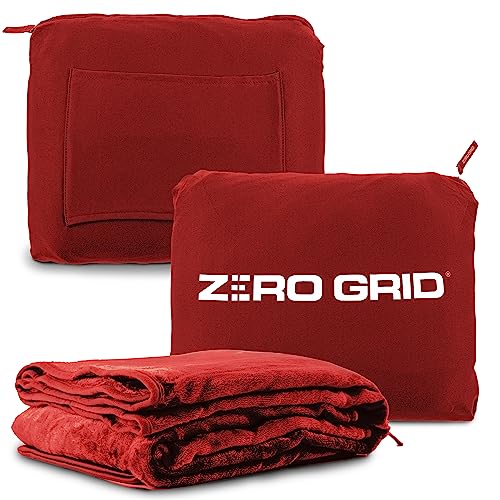 Lightweight Airplane & Travel Blanket with Foot Pockets