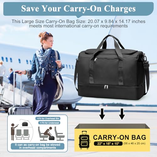 Travel Duffle Bag with Shoes Compartment