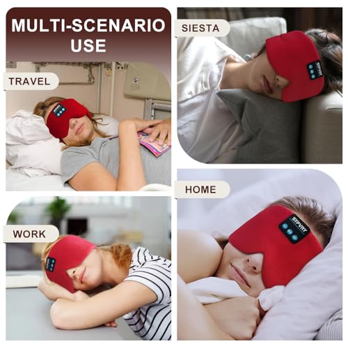 Sleep Mask Bluetooth 5.4 Headphones Soft Wireless Headband Eye Mask Blackout with Microphone
