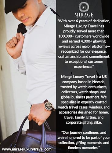Watch Travel Case for Men Leather Watch Roll for Travel Organizer and Display Watch Case 3 Slots Full Grain Leather Tawny Brown (48 Count)