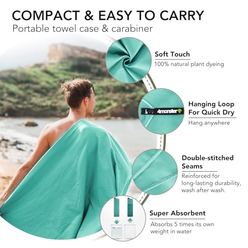 Quick Dry Travel Towel with Case & Carabiner