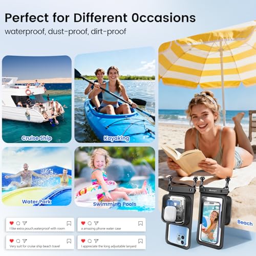 Floatable Floating Waterproof Phone Pouch 2 Pack (2 Count)