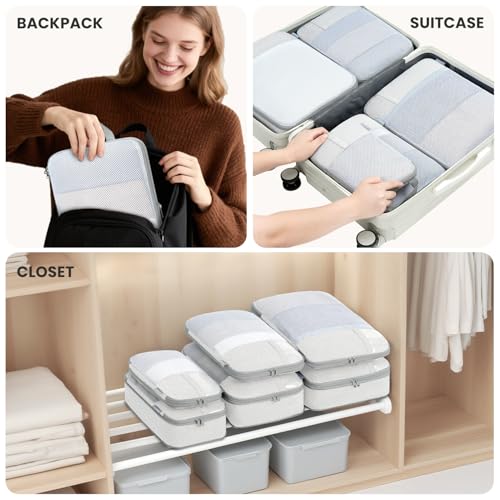 Compression Packing Cubes for Travel (6 Count)