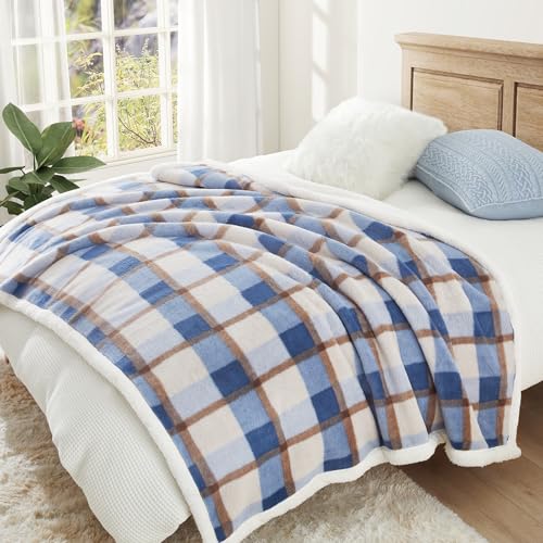 Super Soft Faux Rabbit Fur Sherpa Fleece Throw Blanket