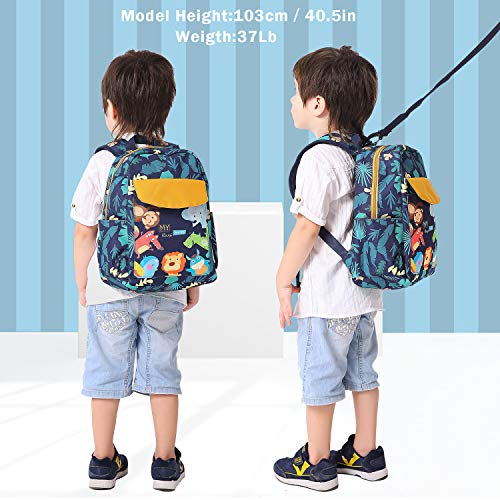 Cute Zoo Little 2d Backpack Kid Backpacks for Girls and Boys Toddler Backpack Waterproof Preschool Safety Harness Leash