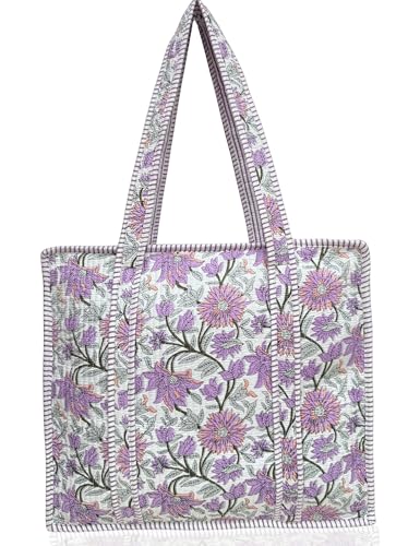 100% Cotton Quilted Tote Bag For Women