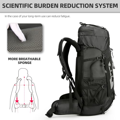 60L Hiking Backpack for Men and Women Lightweight Camping Hiking Backpack with Rain Cover Large Waterproof Travel Backpack Backpacking Pack
