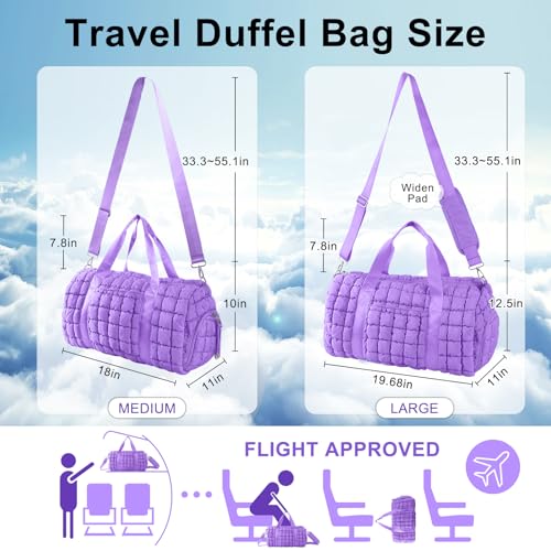 Quilted Travel Duffle Bag Gym Bag for Women
