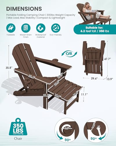 HDPE Folding Adjustable Adirondack Chair with Footrest