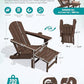 4 Pcs HDPE Folding Adjustable Adirondack Chair with Ottoman (4 Count)