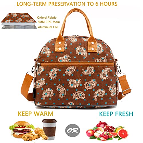 Insulated Lunch Bag With Shoulder Strap for Women