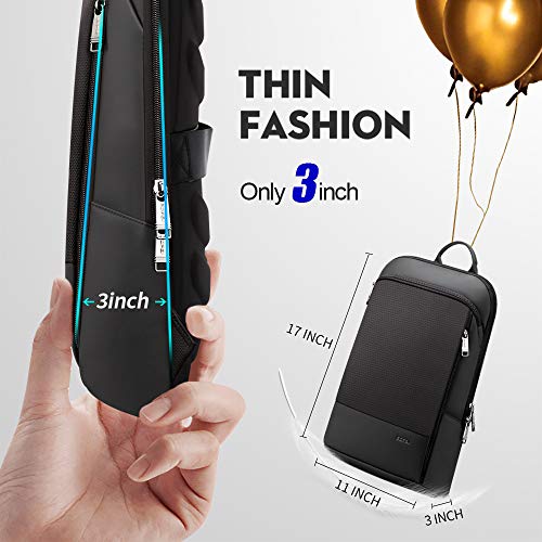 15 inch Super Slim Laptop Backpack Men Anti Theft Waterproof Backpack Light Smart Business Computer Backpack Casual Daypack Black