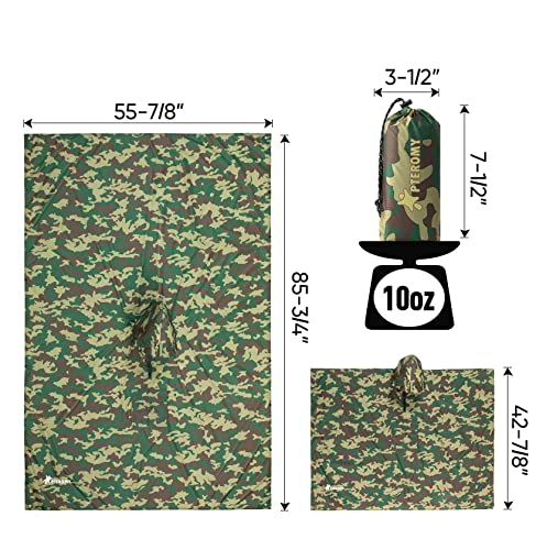 Hooded Rain Poncho for Adults