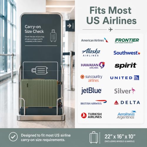 Carry On Luggage 22x14x9 Airline Approved Suitcase with Wheels