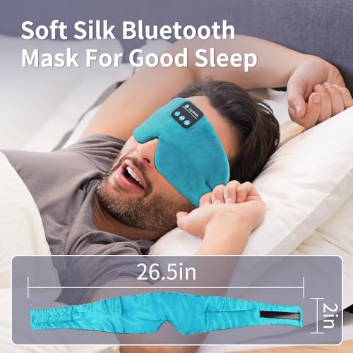 Sleep Headphones Bluetooth Sleep Mask Silk Kids Children Wireless Headband Headphones for Sleeping Travel Adjustable Sleeping Eye Mask with Thin Speaker