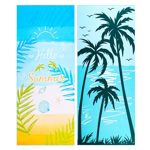 2 Pack Microfiber Beach Towel