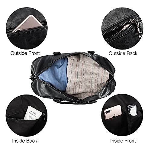 Leather Travel Bag with Shoe Pouch