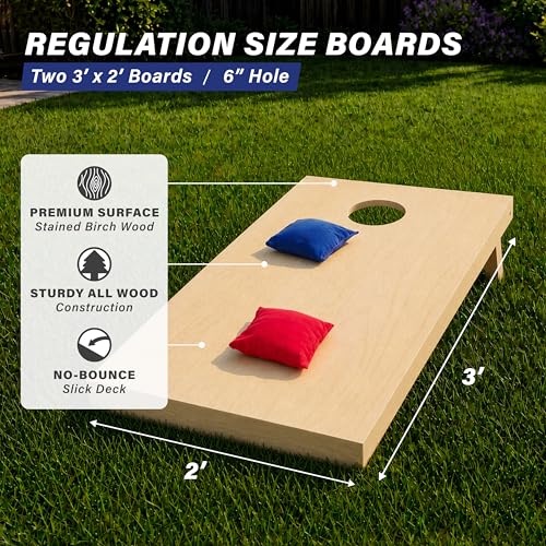 Solid Wood Premium Cornhole Set