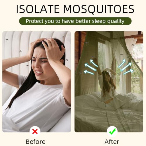 Green Mosquito Net for Bed