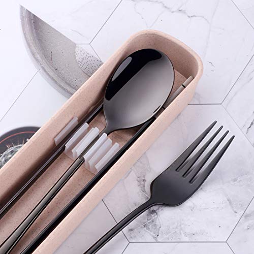 3 PCS Outdoor Flatware Set Fork Spoon Chopsticks