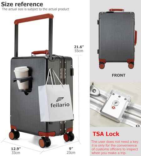 Aluminum Frame Wide Handle PC Carry On Luggage
