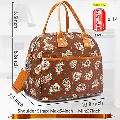 Insulated Lunch Bag With Shoulder Strap for Women