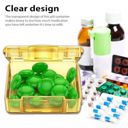 Small Pill Case Travel Pill Box Cute Pill Organizer for Purse Portable Daily Medicine Organizer 1 Compartment Pill Holder for Vitamins (4 Count)