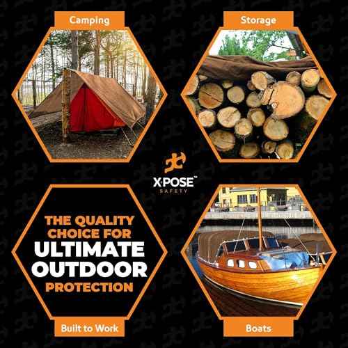 Multipurpose Protective Cover Brown Poly Tarp 40' x 40' (1600 Sq Ft)