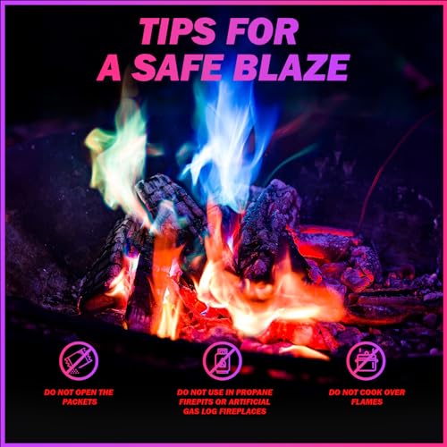 12 Pack Colorful Flames Color Fire Packets Fire Pit for Campfire