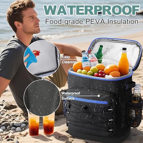 Large 52 Can Insulated Waterproof Leakproof Cooler Backpack