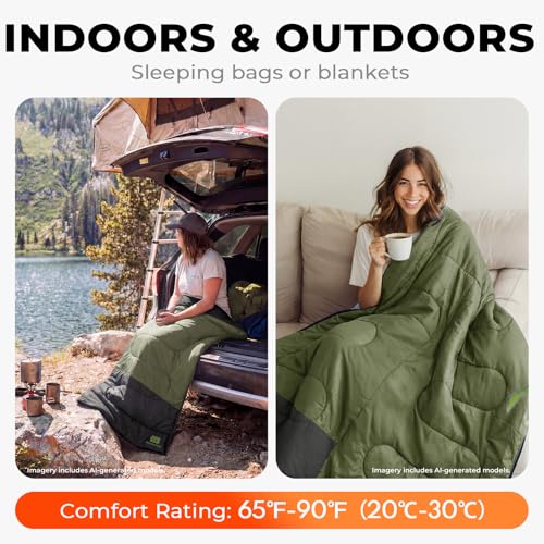Lightweight Warm Weather Sleeping Bag for Adults