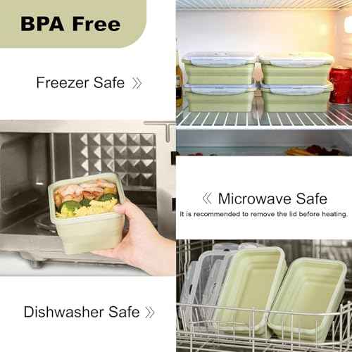 Collapsible Food Storage Containers with Airtight Lid & Vent Valve