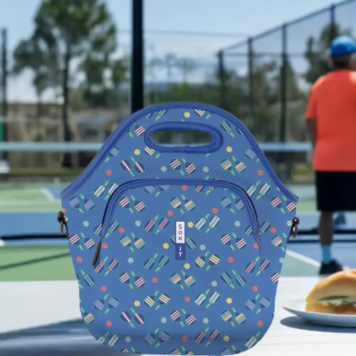 LunchTote Zippered Bag Insulated Neoprene Caddy (Pickleball / X-Large 6.5 Quart Lunch Tote)