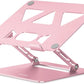 Laptop Stand Holder, Adjustable Desk Laptop Riser, Foldable Notebook Computer Stands for MacBook Air Pro HP Lenovo Dell Samsung Chromebook, Up to 15.6 inch, Rose Gold
