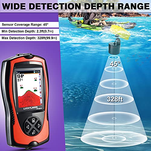 Portable Display Fish Finder Boat Handheld Transducer Fish Finders Kayak Water Sensor Depth Finder LCD Wired Cable Ice Sea Fishing