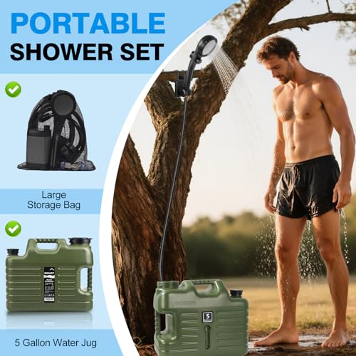 Portable Camping Shower with 5 Gallon Water Jug