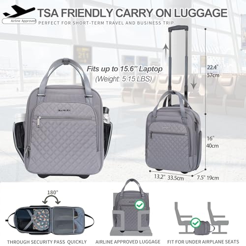 Underseat Carry On Wheeled 16" Bag with Wheels