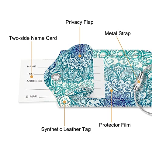 Luggage Tags Privacy Cover ID Label for Travel Bag Suitcase (2 Count)