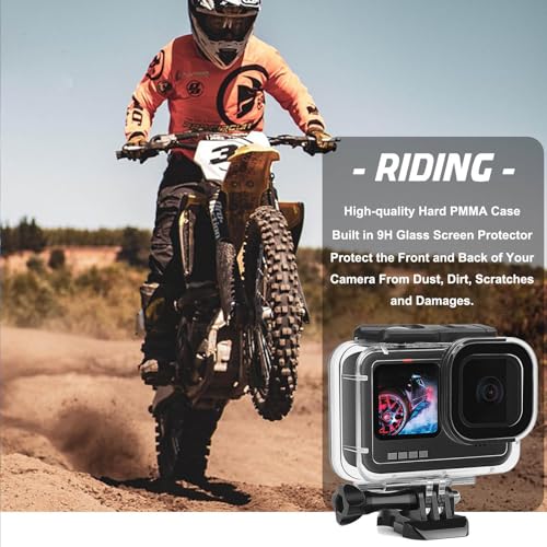 Compatible for Go Pro Hero 13 12 11 10 9 Black Waterproof Housing Case 60M