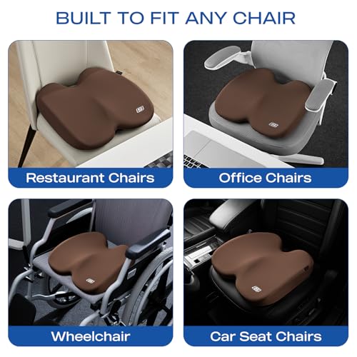 Seat Cushion Ergonomic Memory Foam Cushion for Long Sitting Hours on Office & Home Chair