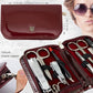 Brand Quality 8 piece Manicure Pedicure Grooming kit Set for Professional Nail Care with Synthetic Leather case Burgundy