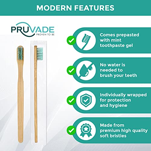 144 Pack Disposable Bamboo Toothbrushes with Toothpaste (144 Count)
