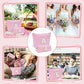 Birthday Gifts for Women Teen Girls Kids Initial Makeup Bag Pink A