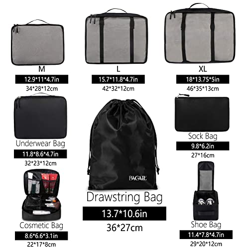 8 Set Packing Cubes Luggage Packing Organizers for Travel Accessories